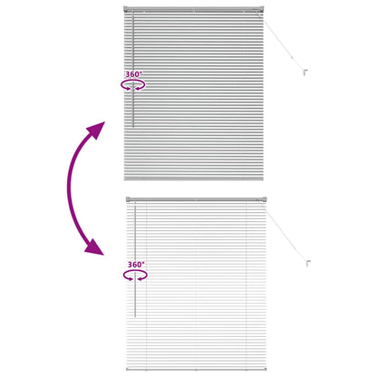 Persiana de Janela com cortinas Manual Prateado Alumínio