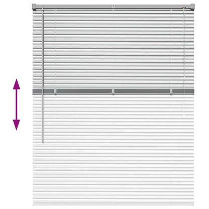 Persiana de Janela com cortinas Manual Prateado Alumínio