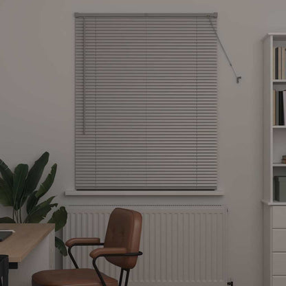 Persiana de Janela com cortinas Manual Prateado Alumínio