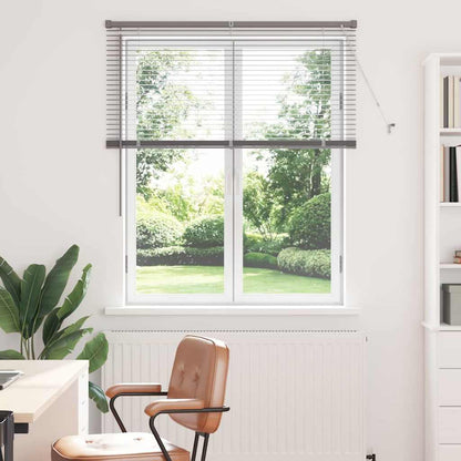 Persiana de Janela com cortinas Manual Prateado Alumínio