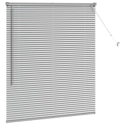 Persiana de Janela com cortinas Manual Prateado Alumínio