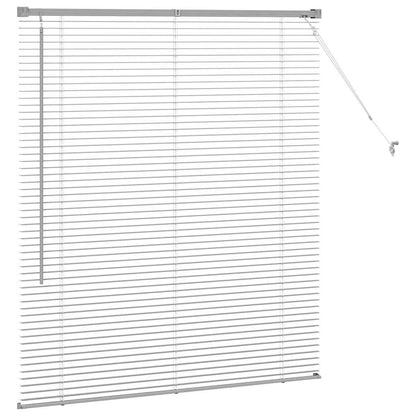 Persiana de Janela com cortinas Manual Prateado Alumínio