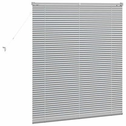 Persiana de Janela com cortinas Manual Prateado Alumínio