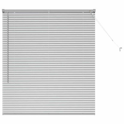 Persiana de Janela com cortinas Manual Prateado Alumínio