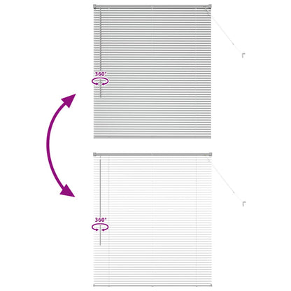 Persiana de Janela com cortinas Manual Prateado Alumínio