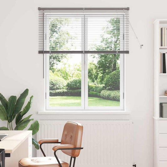 Persiana de Janela com cortinas Manual Prateado Alumínio