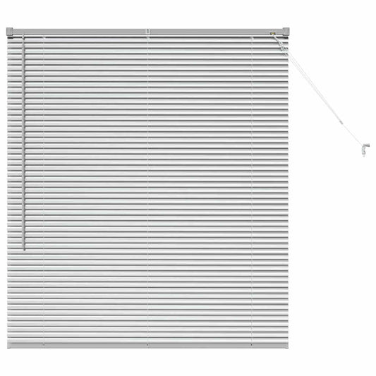 Persiana de Janela com cortinas Manual Prateado Alumínio
