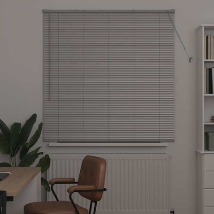 Persiana de Janela com cortinas Manual Prateado Alumínio