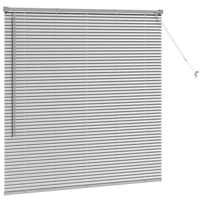 Persiana de Janela com cortinas Manual Prateado Alumínio