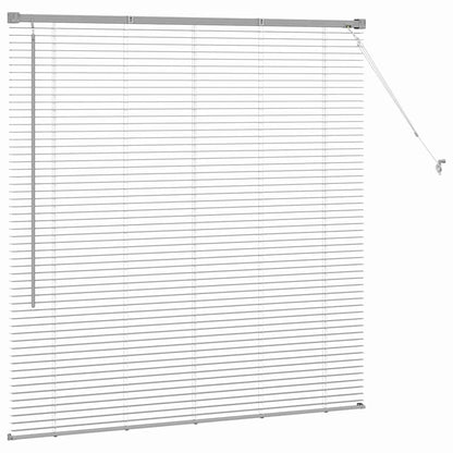 Persiana de Janela com cortinas Manual Prateado Alumínio