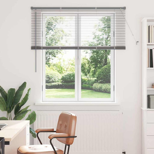 Persiana de Janela com cortinas Manual Prateado Alumínio