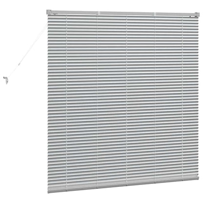 Persiana de Janela com cortinas Manual Prateado Alumínio