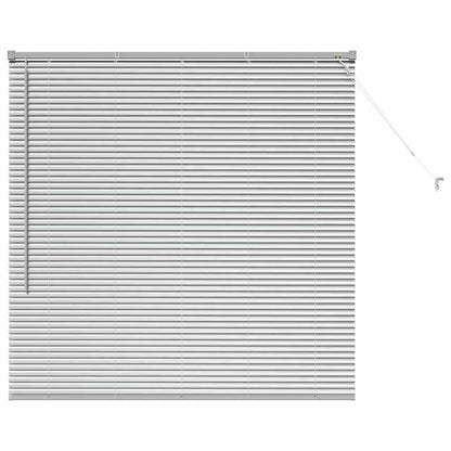 Persiana de Janela com cortinas Manual Prateado Alumínio