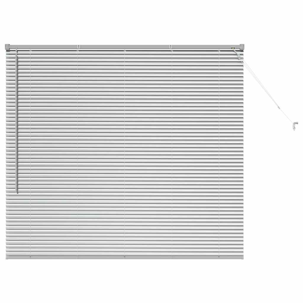 Persiana de Janela com cortinas Manual Prateado Alumínio