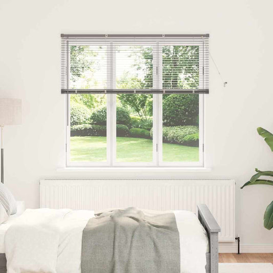 Persiana de Janela com cortinas Manual Prateado Alumínio