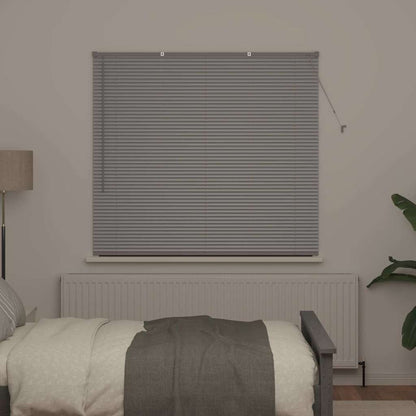 Persiana de Janela com cortinas Manual Prateado Alumínio