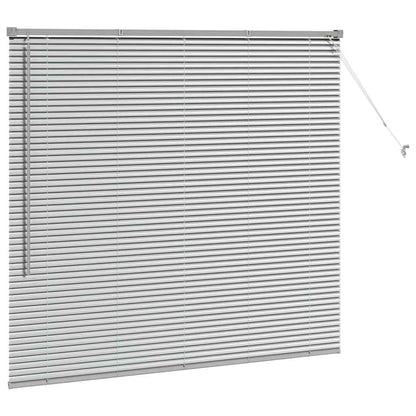 Persiana de Janela com cortinas Manual Prateado Alumínio