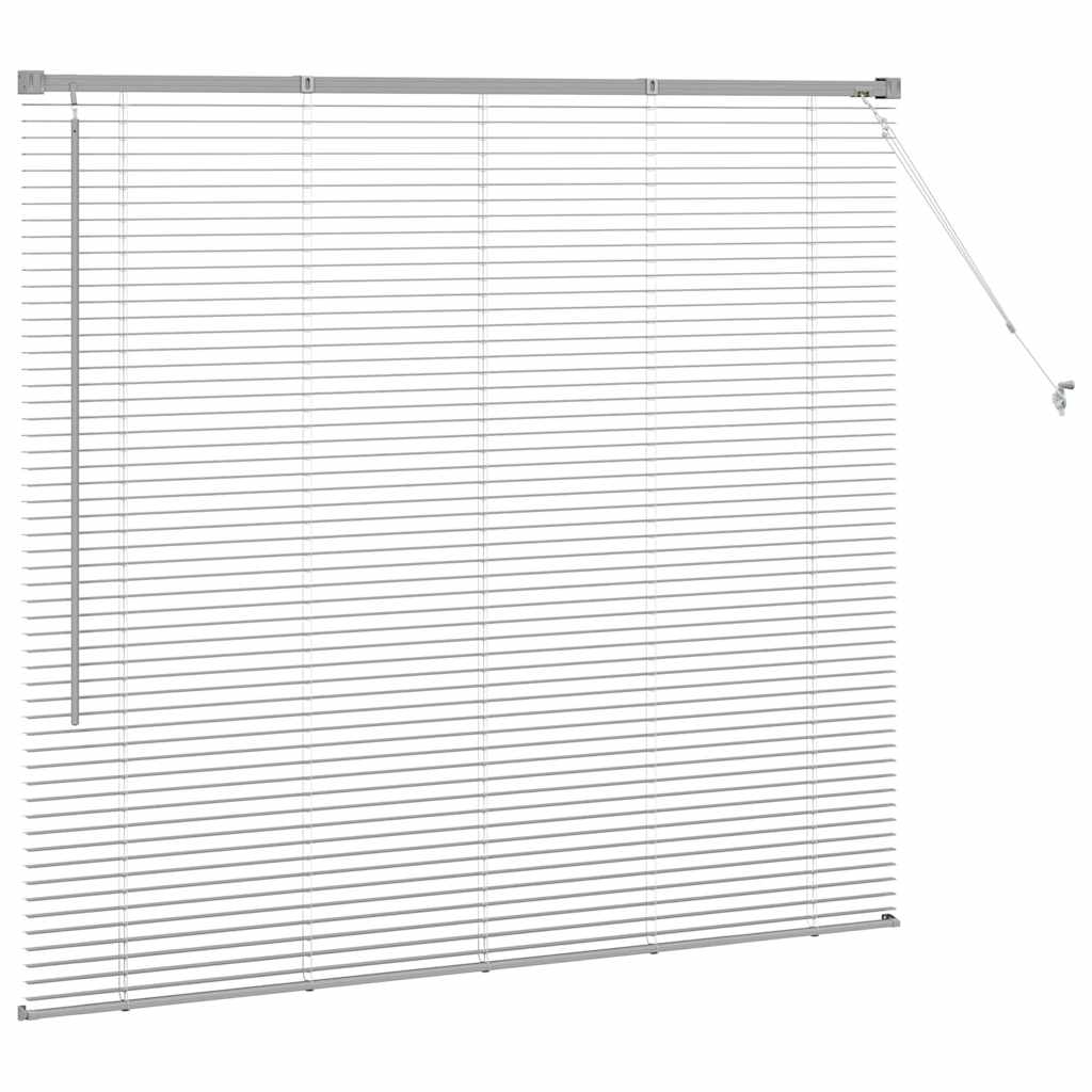 Persiana de Janela com cortinas Manual Prateado Alumínio