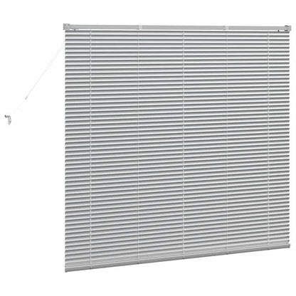 Persiana de Janela com cortinas Manual Prateado Alumínio