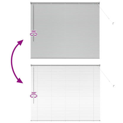 Persiana de Janela com cortinas Manual Prateado Alumínio