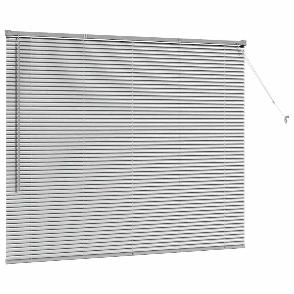 Persiana de Janela com cortinas Manual Prateado Alumínio