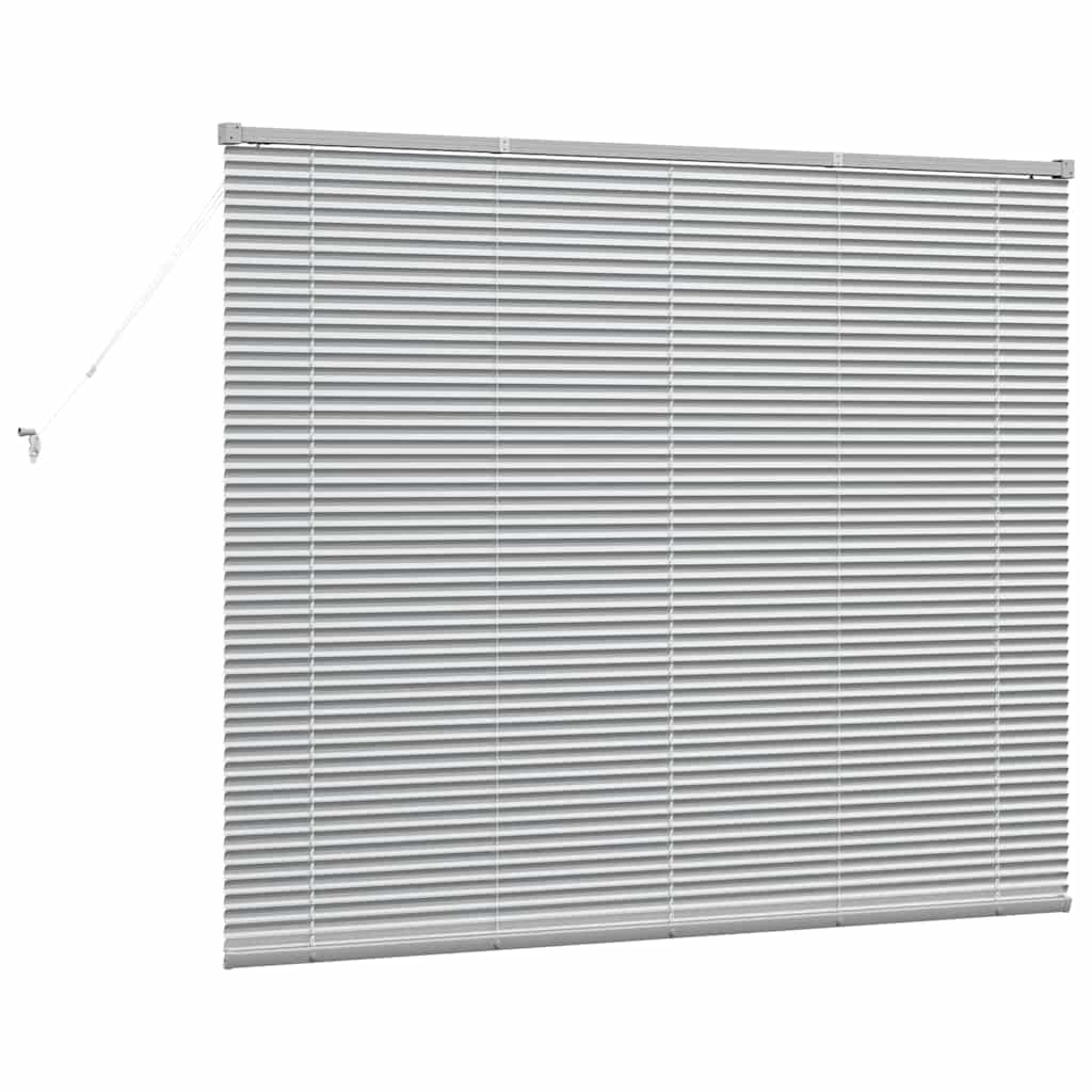 Persiana de Janela com cortinas Manual Prateado Alumínio