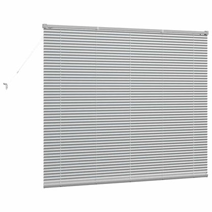 Persiana de Janela com cortinas Manual Prateado Alumínio