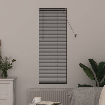 Persiana de Janela com cortinas Manual Prateado Alumínio