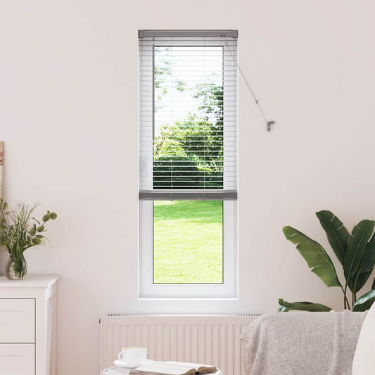 Persiana de Janela com cortinas Manual Prateado Alumínio