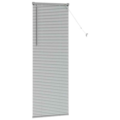 Persiana de Janela com cortinas Manual Prateado Alumínio