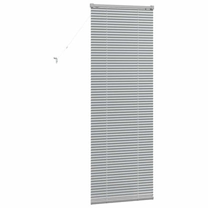 Persiana de Janela com cortinas Manual Prateado Alumínio