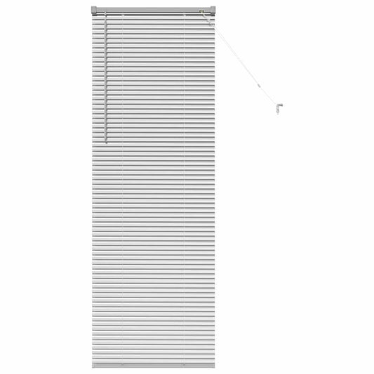 Persiana de Janela com cortinas Manual Prateado Alumínio