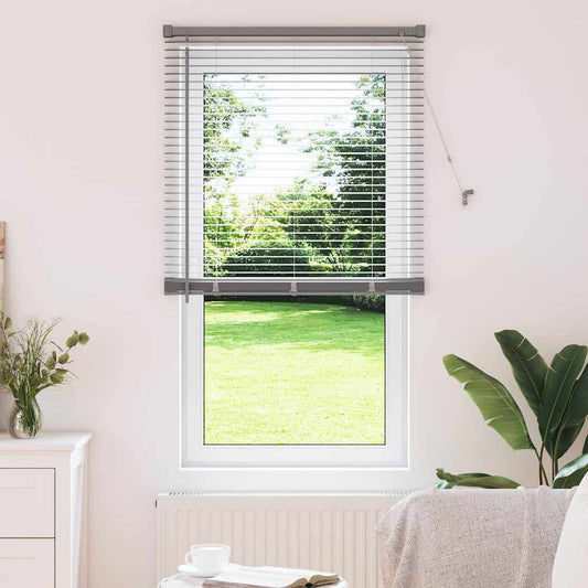 Persiana de Janela com cortinas Manual Prateado Alumínio