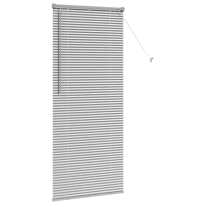 Persiana de Janela com cortinas Manual Prateado Alumínio