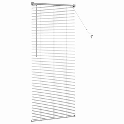 Persiana de Janela com cortinas Manual Prateado Alumínio