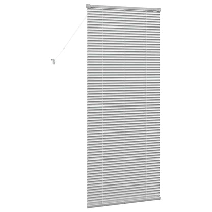 Persiana de Janela com cortinas Manual Prateado Alumínio
