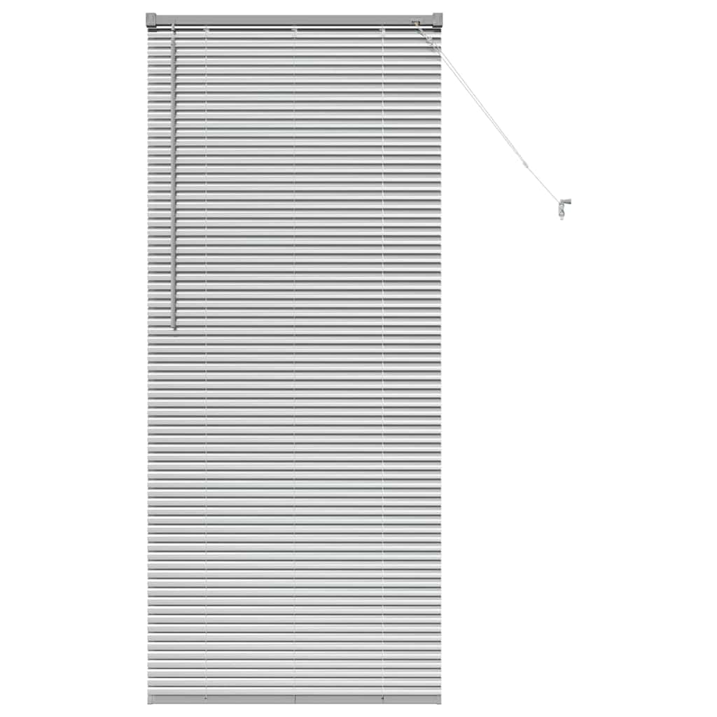 Persiana de Janela com cortinas Manual Prateado Alumínio