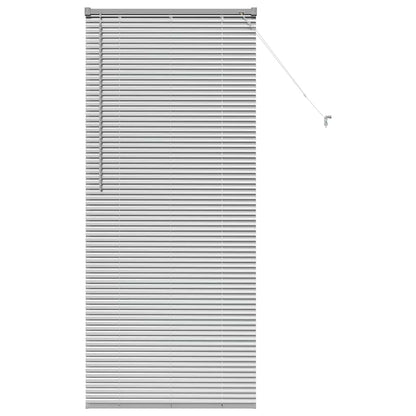 Persiana de Janela com cortinas Manual Prateado Alumínio