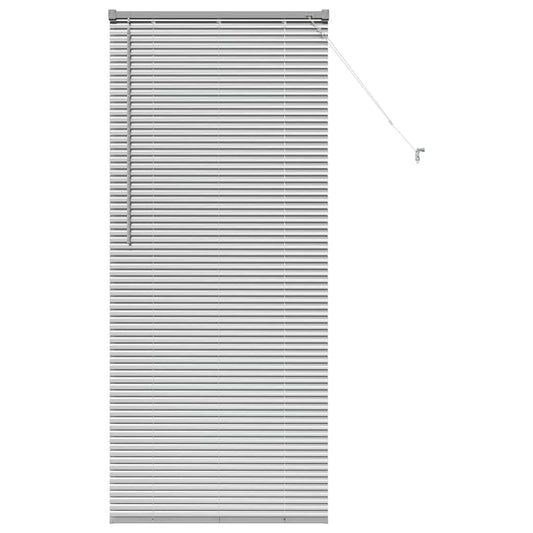 Persiana de Janela com cortinas Manual Prateado Alumínio