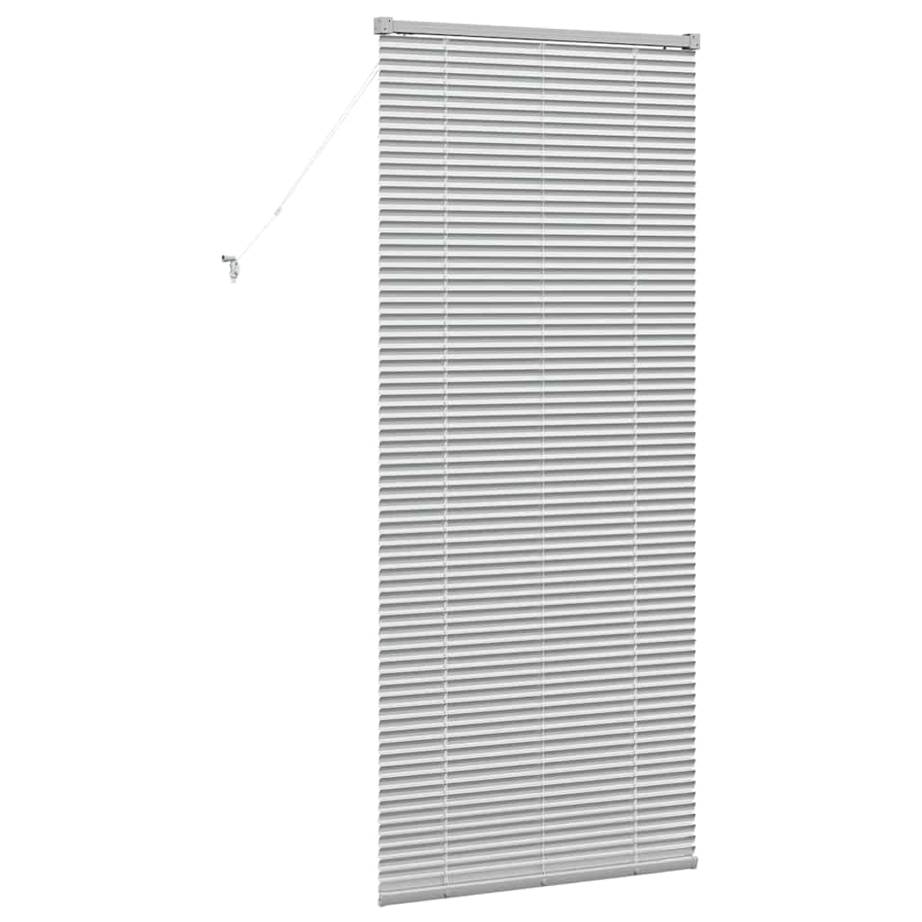Persiana de Janela com cortinas Manual Prateado Alumínio