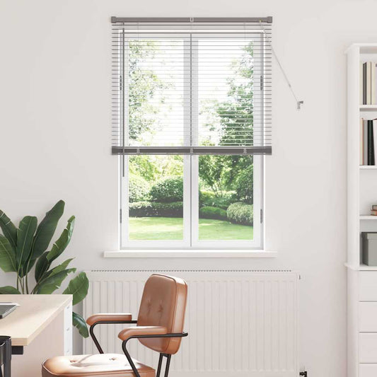 Persiana de Janela com cortinas Manual Prateado Alumínio