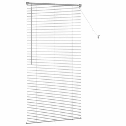 Persiana de Janela com cortinas Manual Prateado Alumínio