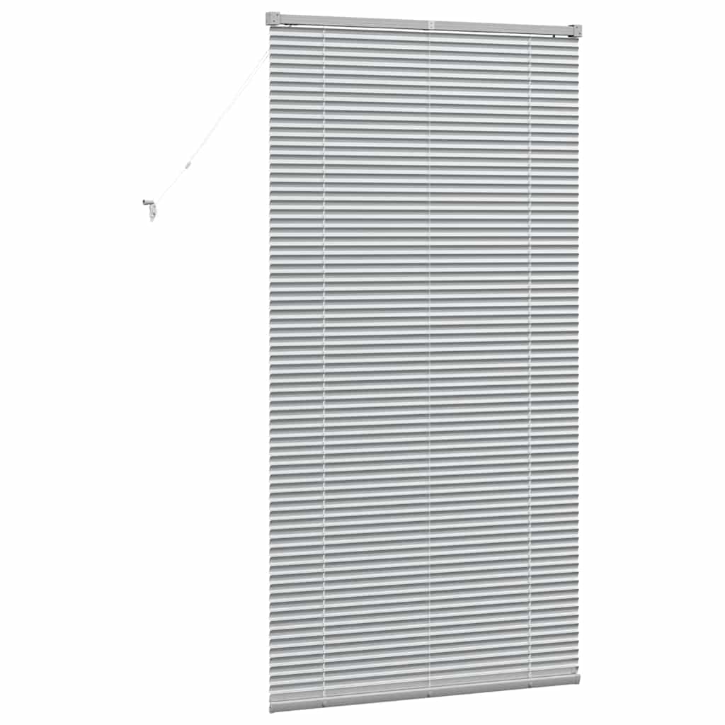 Persiana de Janela com cortinas Manual Prateado Alumínio