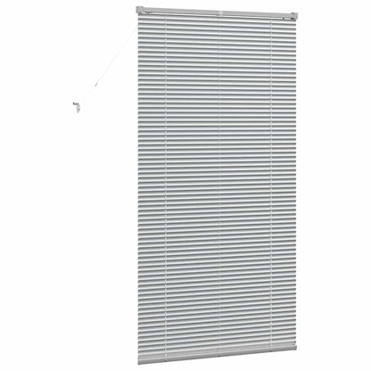 Persiana de Janela com cortinas Manual Prateado Alumínio
