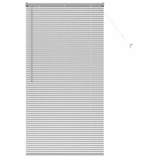 Persiana de Janela com cortinas Manual Prateado Alumínio