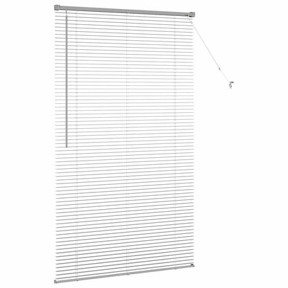 Persiana de Janela com cortinas Manual Prateado Alumínio