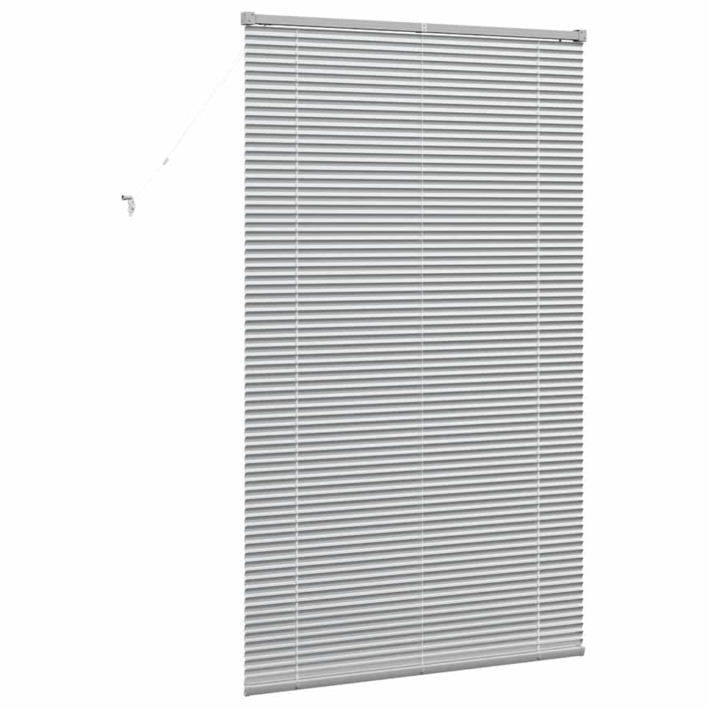 Persiana de Janela com cortinas Manual Prateado Alumínio
