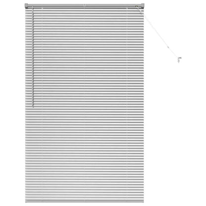 Persiana de Janela com cortinas Manual Prateado Alumínio
