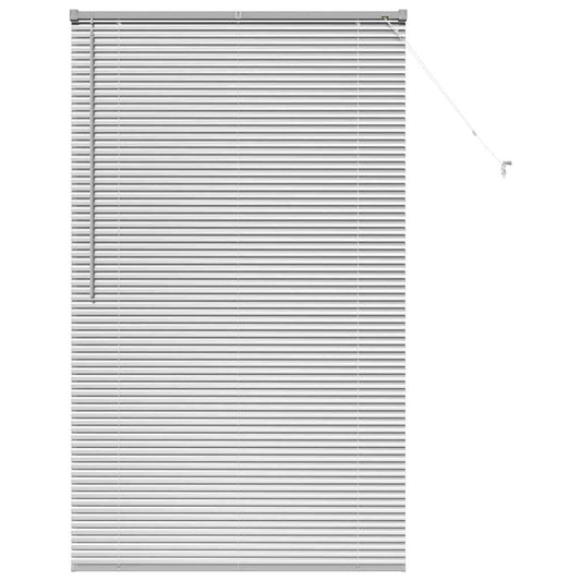 Persiana de Janela com cortinas Manual Prateado Alumínio