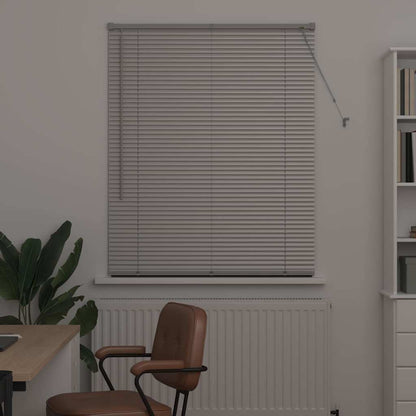 Persiana de Janela com cortinas Manual Prateado Alumínio
